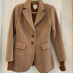 Favorite Daughter The City Blazer Tan Herringbone
